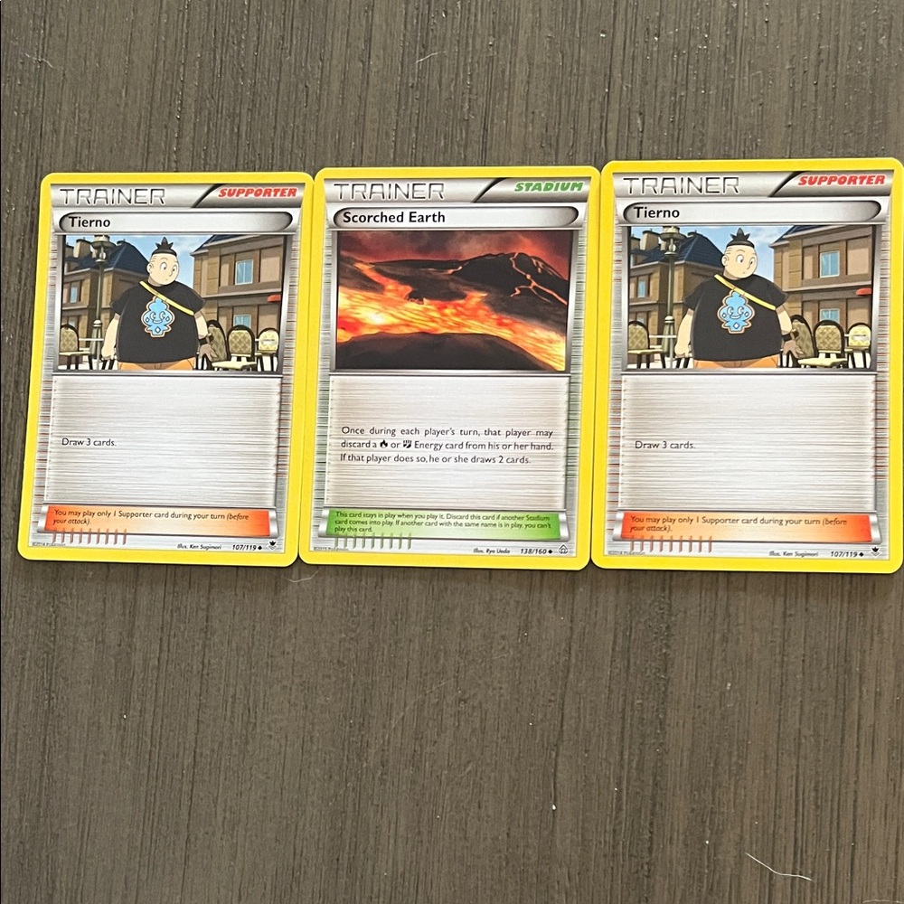 Pokemon Trainer Card Trio - Yellow and Red